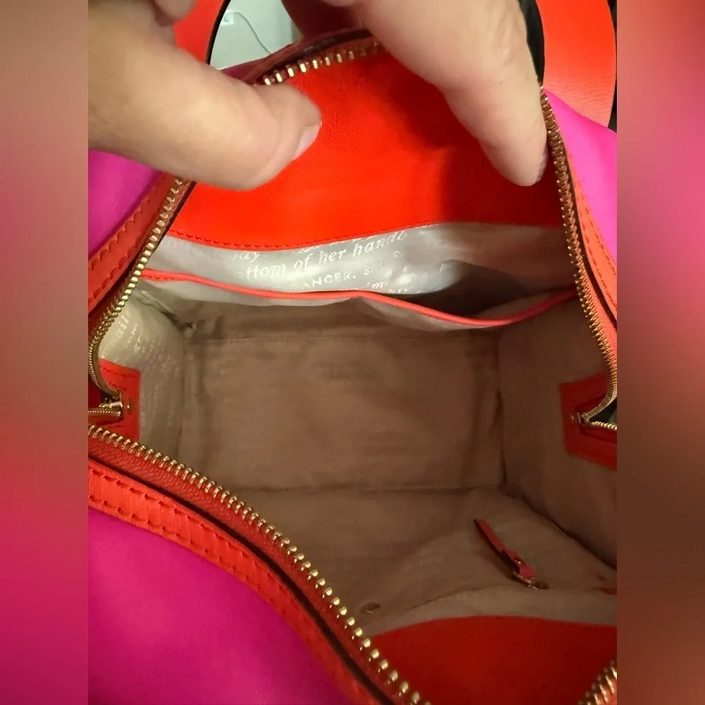 Kate Spade authentic hot pink and orange two way bag/purse leather NWOT